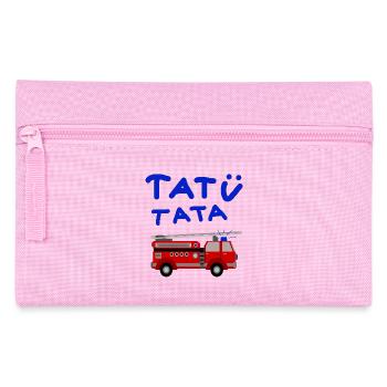 Feuerwehr tatütata Feuerwehrauto Kinder Spielzeug - Federtasche - Rosa - Vorne