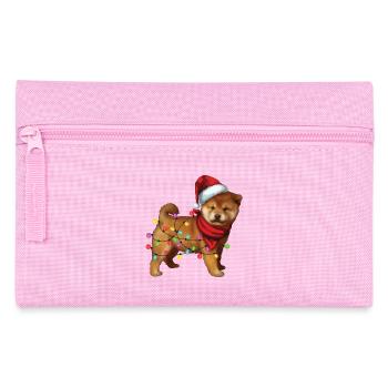 Mignon Shiba Inu Chien Père Noël Lover Cadeaux de Noël - Trousse - rose - Devant