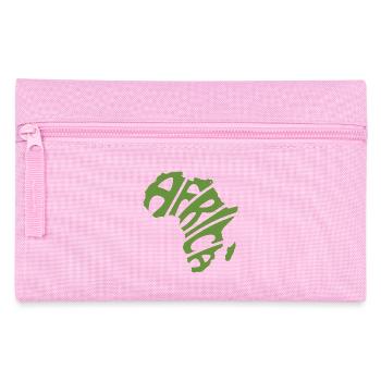 Afrika Karte Word Art - Federtasche - Rosa - Vorne