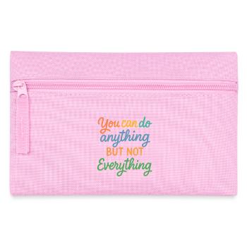 Motivierender Spruch Druckdesign - Federtasche - Rosa - Vorne