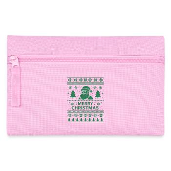 Green Santa Christmas Pattern - Pencil Case - pink - Front