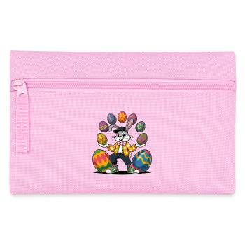 Lapin de Pâques avec des œufs colorés - Trousse - rose - Devant