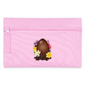 Schokoladen-Osterei mit Blumen und Vanille - Federtasche - Rosa - Vorne