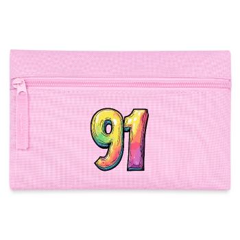 91 Zahl Bunt - Federtasche - Rosa - Vorne