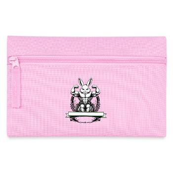 Starker Hase Rollstuhl Fitness Fun Design - Federtasche - Rosa - Vorne