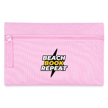 Beach Book Repeat - Pencil Case - pink - Front