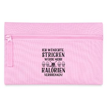 Kalorien stricken - Federtasche - Rosa - Vorne