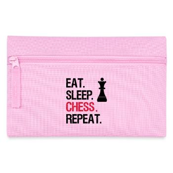 Eat Sleep Chess Repeat - Queen - Pencil Case - pink - Front