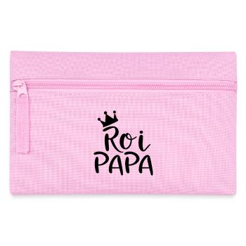 Cadeau Drôle : 'Roi Papa' Design Unique - Trousse - rose - Devant