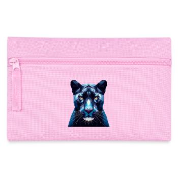 A blue panther in polygon style - Pencil Case - pink - Front