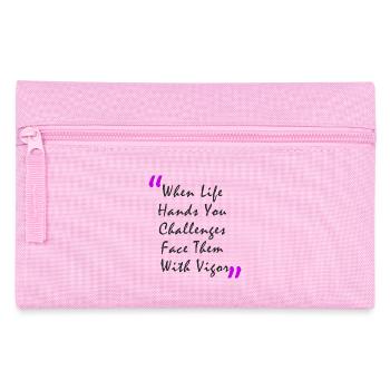 Quand la vie vous met au défi, affrontez-les avec vigueur - Trousse - rose - Devant