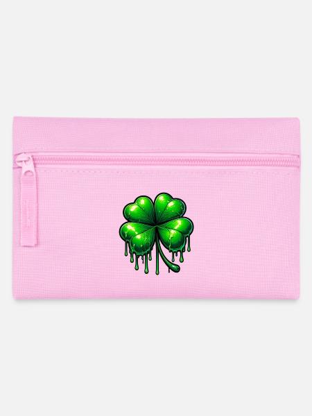 Vierblättriges Kleeblatt - Federtasche - Rosa