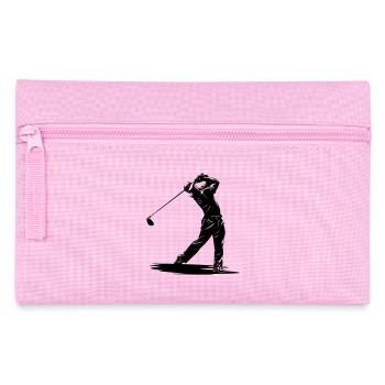 Golfer Swing Silhouette - Pencil Case - pink - Front
