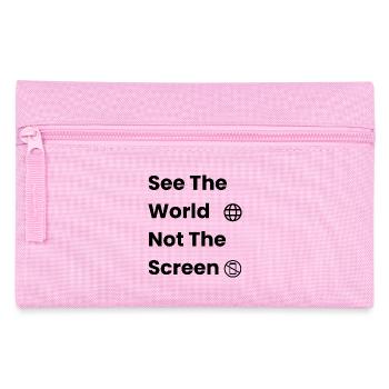 See The World, Not The Screen – Travel Shirt - Pencil Case - pink - Front