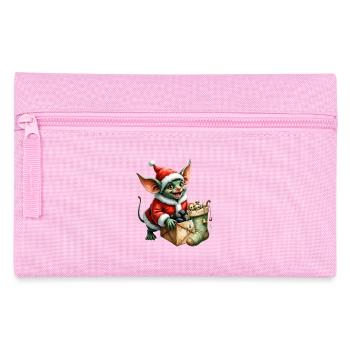 Lutin de Noël vert avec sac - Trousse - rose - Devant