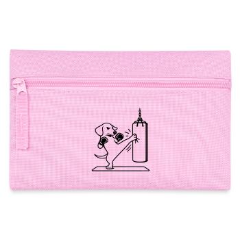 Kickboxing Boxing Dog Dachshund - Pencil Case - pink - Front