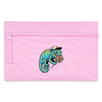 Caméléon drôle avec une sucette - Trousse - rose - Devant