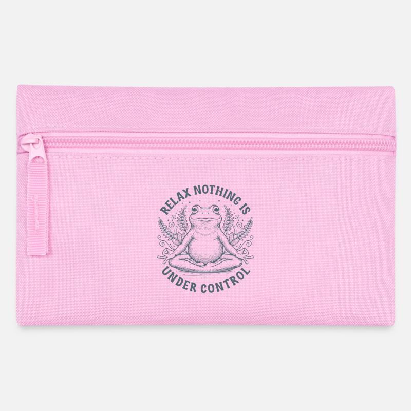 Funny Yoga Mindfulness Meditating Frog - Pencil Case - pink