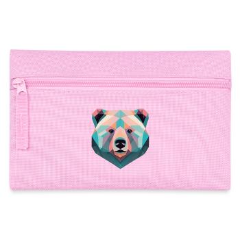Geometric bear bear gift - Pencil Case - pink - Front