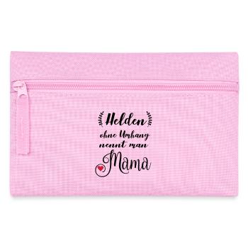 Helden ohne Umhang nennt man Mama - Federtasche - Rosa - Vorne