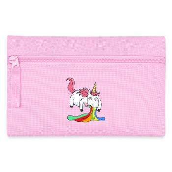 Puking unicorn rainbow - Pencil Case - pink - Front
