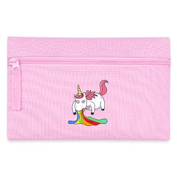 Puking unicorn rainbow - Pencil Case - pink - Front