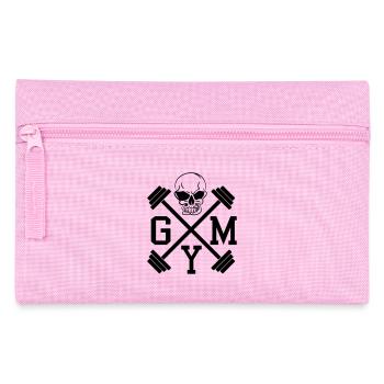 GYM Bodybuilding dumbbells Skull Skull 1c - Pencil Case - pink - Front