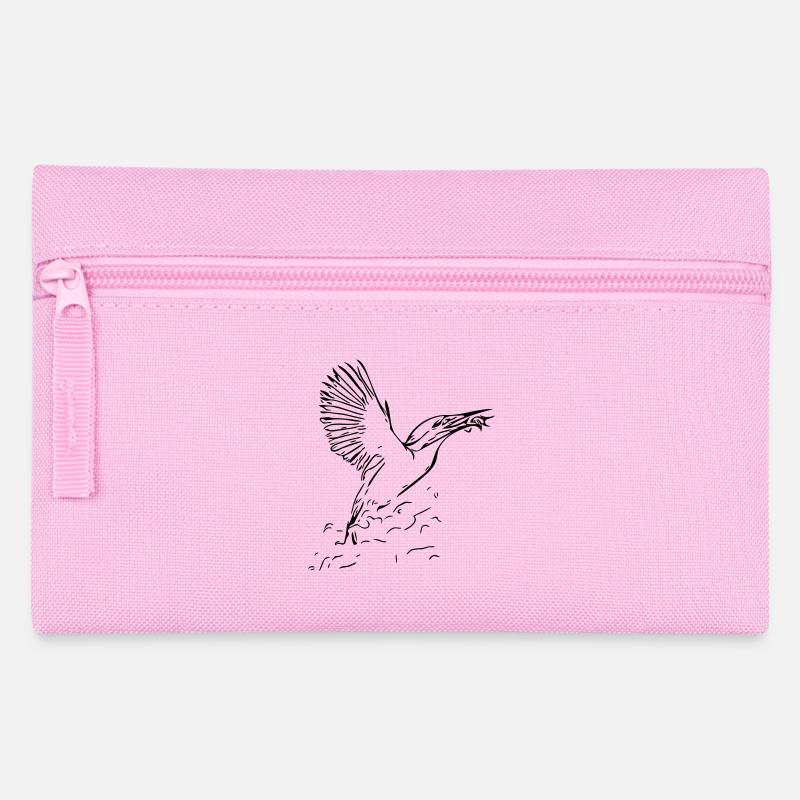 Martin-pêcheur avec poisson - Trousse - rose