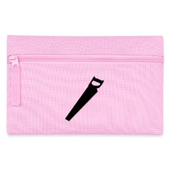 Saw for carpenter or woodworker logo - Pencil Case - pink - Front