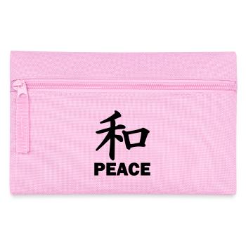Peace Peace kanji japanese script blemish text 'PEACE - Pencil Case - pink - Front