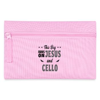 Ce garçon vit de Jésus et du violoncelle - Trousse - rose - Devant
