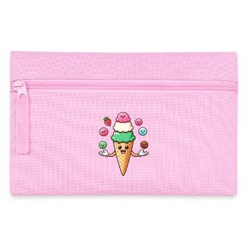 Ice Cream Ice Cream Cone Kawaii Funny Summer Sundae - Pencil Case - pink - Front