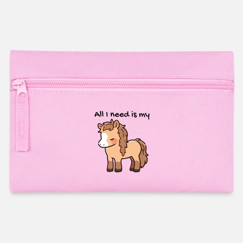 Alles, was ich brauche, ist mein Pferd - Federtasche - Rosa