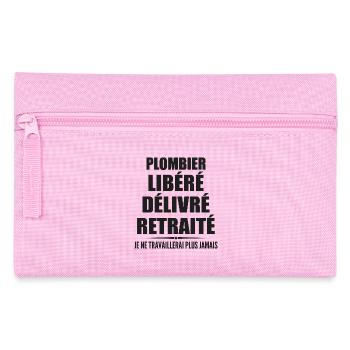 Plombier célèbre sa retraite avec humour cadeau - Trousse - rose - Devant