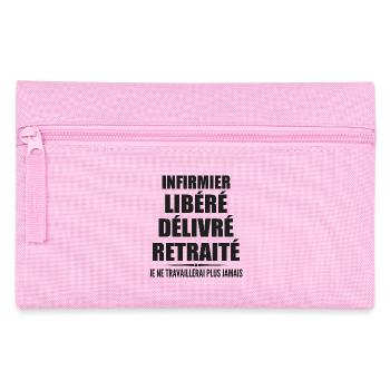 Infirmier célèbre sa retraite avec humour cadeau - Trousse - rose - Devant