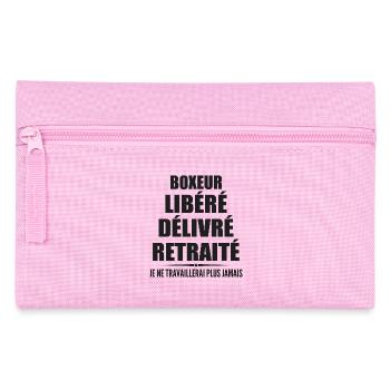 Boxeur célèbre sa retraite avec humour cadeau - Trousse - rose - Devant