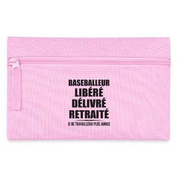 Baseballeur célèbre sa retraite avec humour cadeau - Trousse - rose - Devant
