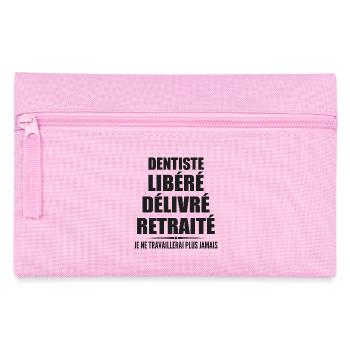 Dentiste célèbre sa retraite avec humour cadeau - Trousse - rose - Devant