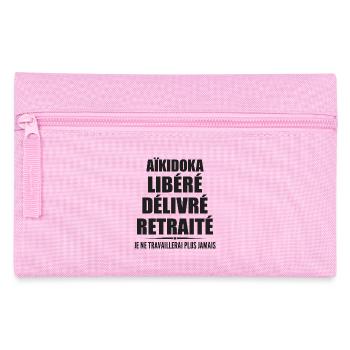 Aïkidoka célèbre sa retraite avec humour cadeau - Trousse - rose - Devant
