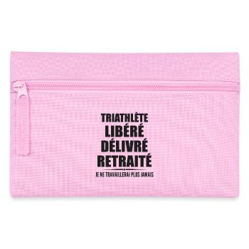 Triathlète célèbre sa retraite avec humour cadeau - Trousse - rose - Devant