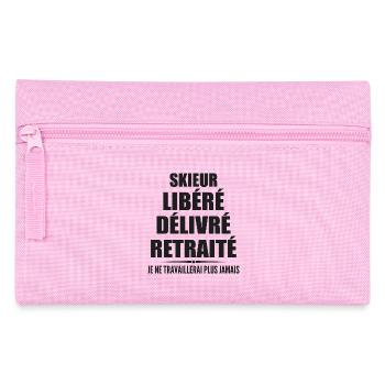 Skieur célèbre sa retraite avec humour cadeau - Trousse - rose - Devant