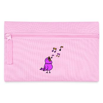 Musical notes: songbird, sparrow, singing, chirping, music - Pencil Case - pink - Front