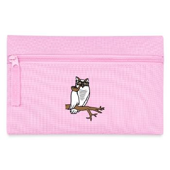Pipe hibou fumer vieux grand-père aigle hibou branche arbre forêt - Trousse - rose - Devant