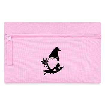 Fliegender Zwerg/Wichtel mit Hanfblatt - Federtasche - Rosa - Vorne