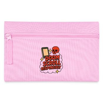Doomscroll Responsibly Anti-Addiction Design - Pencil Case - pink - Front