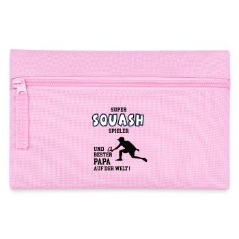 Joueur de squash Squasher Papa Père Homme - Trousse - rose - Devant