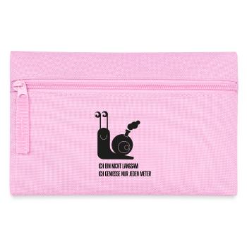 Snail with funny saying - Pencil Case - pink - Front