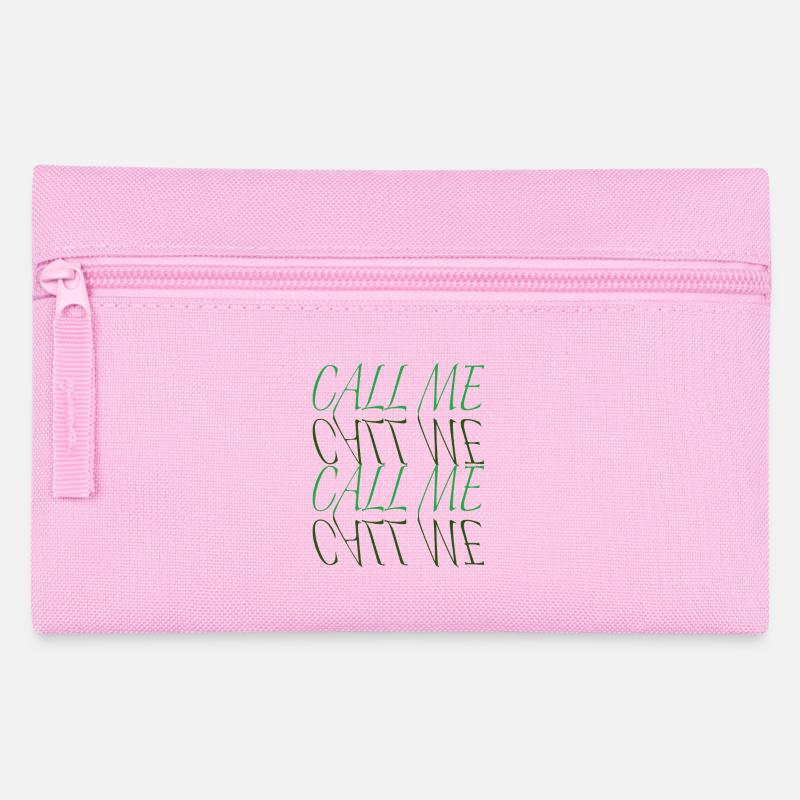 Call Me Neon Typography Statement - Pencil Case - pink