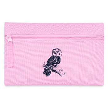 Vintage Eule auf Ast | Mystisches Wald Motiv - Federtasche - Rosa - Vorne