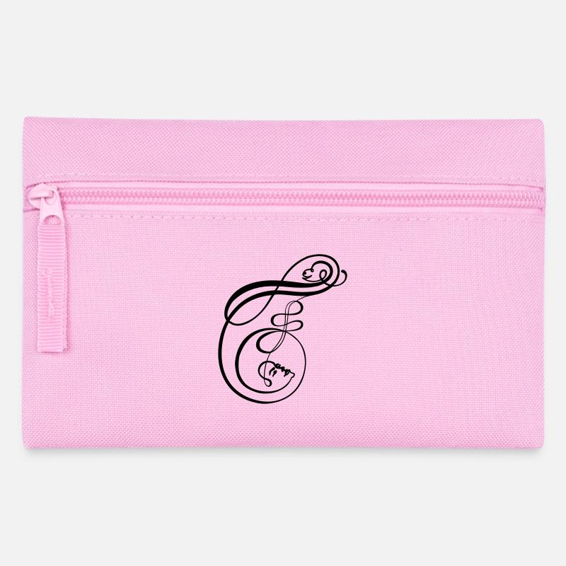 Kalligrafie Line Art Faces als Buchstabe F - Federtasche - Rosa